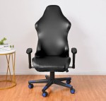 Wodoodporny pokrowiec na fotel gamingowy komputerowy biurowy - krzesło obrotowe - Black.jpg