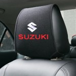 Pokrowiec na zagłówek fotela samochodowy - Suzuki - Czarny A.jpeg