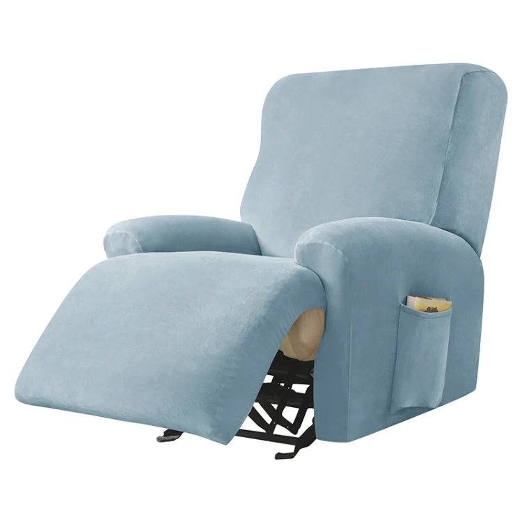 Aksamitny - welurowy pokrowiec na fotel rozkładany relaks -  BRIGHT CHAMBRAY.jpg