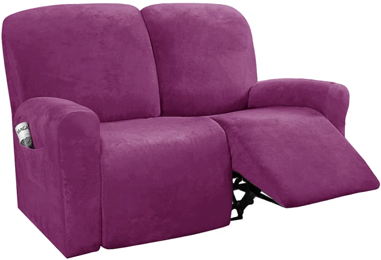 Aksamitny - welurowy pokrowiec na fotel rozkładany relaks -  PURPLE PERIL - 2s.jpg