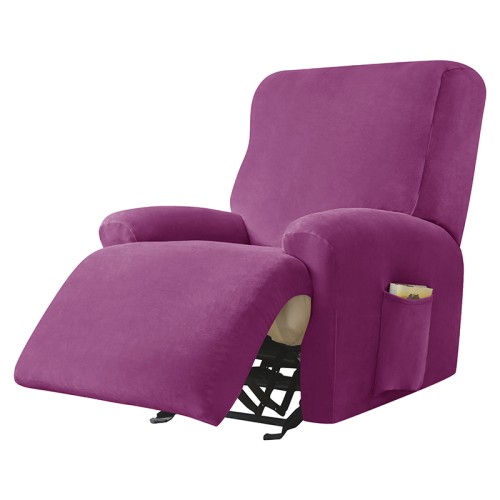 Aksamitny - welurowy pokrowiec na fotel rozkładany relaks -  PURPLE PERIL.jpg