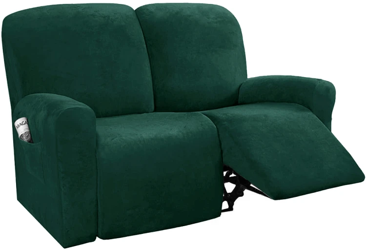Aksamitny - welurowy pokrowiec na fotel rozkładany relaks -  BRUNSWICK GREEN - 2s.jpg