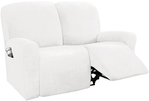 Aksamitny - welurowy pokrowiec na fotel rozkładany relaks -  WHITE GLOVE - 2s.jpg