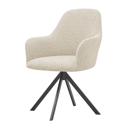 Żakardowy pokrowiec na krzesło klubowe - cross-tee - Kremowy.jpg