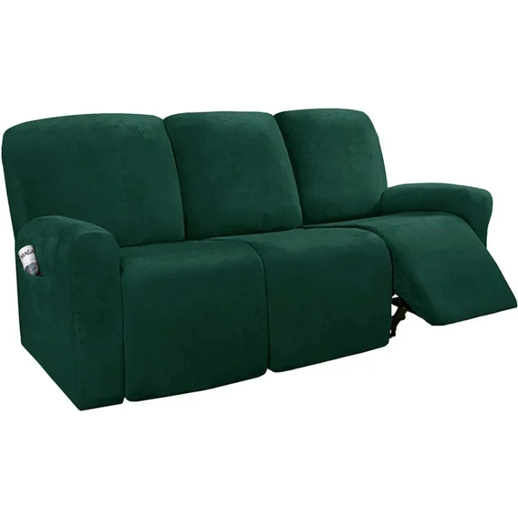 Aksamitny - welurowy pokrowiec na fotel rozkładany relaks -  BRUNSWICK GREEN - 3s.jpeg