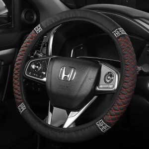 Pokrowiec na kierownice - Glamour - 37-38cm - Czerwona nić