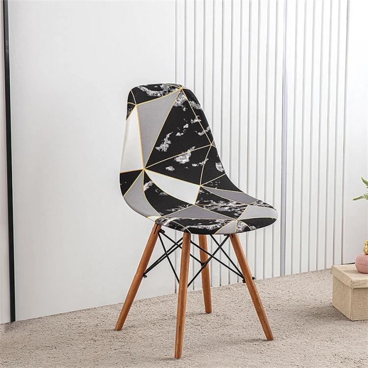 Elastyczny pokrowiec na krzesło skandynawskie - Marmur Geometryczny.jpg
