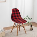 Elastyczny pokrowiec na krzesło skandynawskie - Czerwono-Czarna Krata.jpg