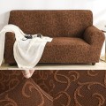 Stylowy - pałacowy pokrowiec na kanapę - sofę - BRĄZOWY.jpg