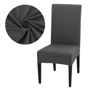 Mięciutki pokrowiec na krzesło - CIEMNY SZARY