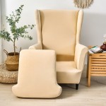 POKROWIEC NA FOTEL USZAK - GŁADKI - BEŻOWY