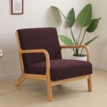 Żakardowy pokrowiec na fotel ASENTO - MEBLE KRESTON - BRĄZOWY