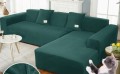 Welurowy pokrowiec na narożnik - rogówkę - CIEMNA ZIELEŃ.jpg