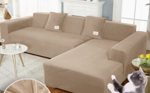 Welurowy pokrowiec na narożnik - rogówkę - KAWA Z MLEKIEM