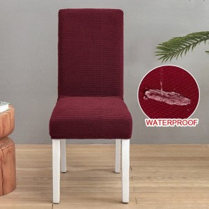 Żakardowy pokrowiec na krzesło wodoodporny - CZERWONE WINO