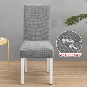 Żakardowy pokrowiec na krzesło wodoodporny - JASNY SZARY