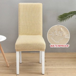 Żakardowy pokrowiec na krzesło wodoodporny - BEŻOWY