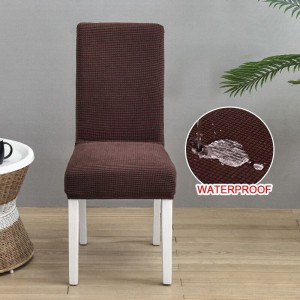 Żakardowy pokrowiec na krzesło wodoodporny - CIEMNA KAWA