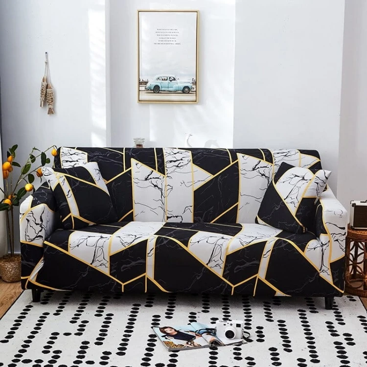 Pokrowiec na kanapę IKEA - CZARNO BIAŁY GRES.jpg