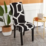 Uniwersalny elastyczny pokrowiec na krzesło - Czarno biały