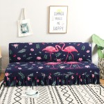 Pokrowiec na wersalkę finkę długi z falbanką - FLAMINGI