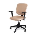Wodoodporny pokrowiec dwuczęściowy na krzesło biurowe fotel z ekoskóry PU - BEŻOWY.jpg