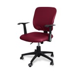 Wodoodporny pokrowiec dwuczęściowy na fotel krzesło biurowe z ekoskóry - CZERWONE WINO