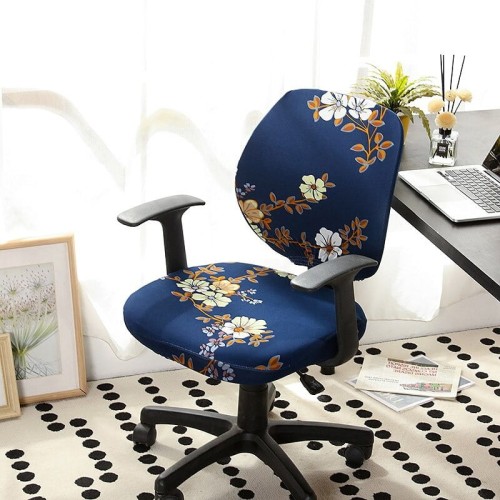 Pokrowiece na krzesło fotel obrotowy - GRANAT JASNE KWIATY.jpg