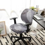 Pokrowiec dwuczęściowy na fotel krzesło obrotowe - LIŚCIE PALMY