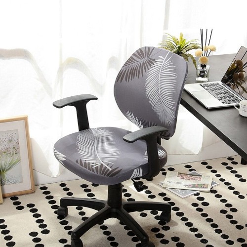 Pokrowiece na krzesło fotel obrotowy - LIŚCIE PALMY.jpg