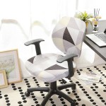 Pokrowiec dwuczęściowy na fotel krzesło obrotowe - KAWOWY