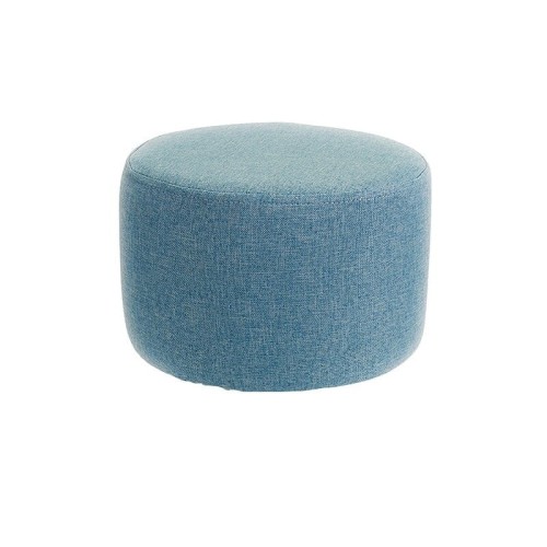 Pokrowiec na mały okrągły podnóżek - pufę IKEA - NIEBIESKI.jpg