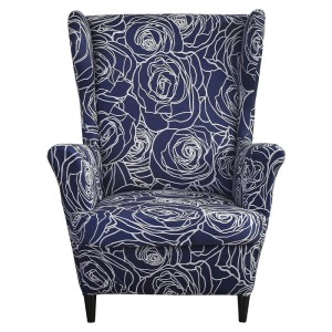 Pokrowiec na fotel norweski uszak IKEA - GRANATOWE RÓŻE