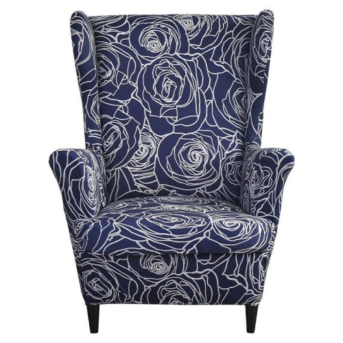 Pokrowiec na fotel uszak IKEA - GRANATOWE RÓŻE.jpg