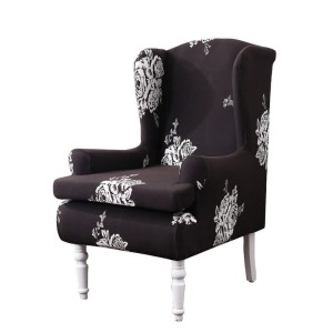 Pokrowiec na fotel uszak hotelowy bankietowy - BIAŁE PĄKI