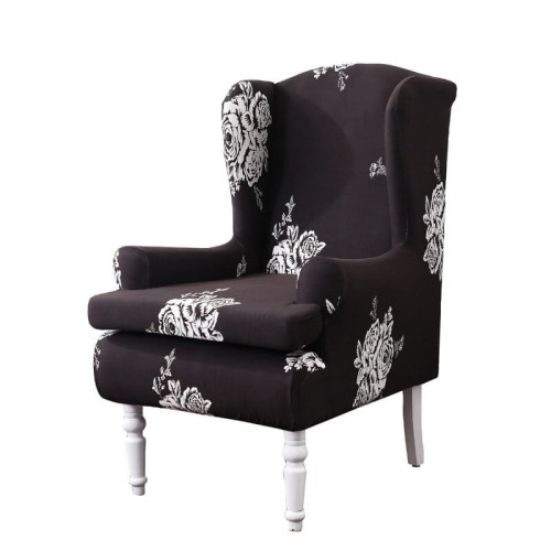 Pokrowiec na fotel uszak hotelowy bankietowy - BIAŁE PĄKI.jpg