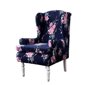 Pokrowiec na fotel uszak hotelowy bankietowy - GRANAT W RÓŻE RÓŻOWE