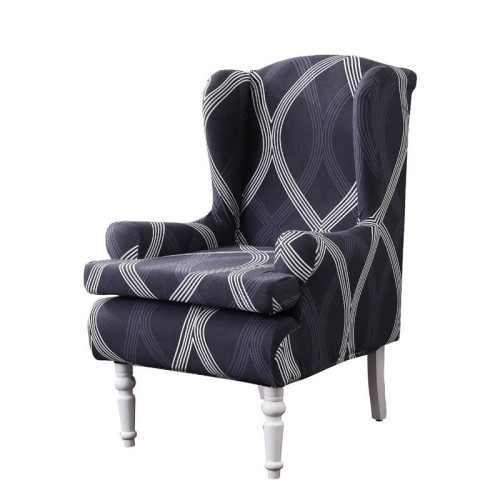 Pokrowiec na fotel uszak hotelowy bankietowy - SZARY W PASY.jpg