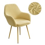 Żakardowy pokrowiec na krzesło klubowe - ŻÓŁTY