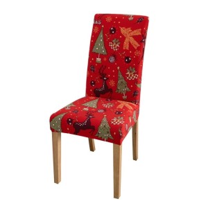Świąteczny pokrowiec na krzesło - ZIELONE CHOINKI