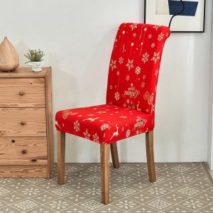 Świąteczny pokrowiec na krzesło - PŁATKI ŚNIEGU