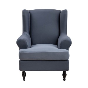 POKROWIEC NA FOTEL USZAK - GŁADKI - CIEMNY SZARY