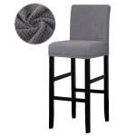 Żakardowy pokrowiec na krzesło barowe - hotelowe - FORGED IRON