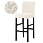 Żakardowy pokrowiec na krzesło barowe - hotelowe - MOON SHELL