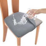 Żakardowy pokrowiec na siedzisko krzesła - kratka -  BATTLESHIP GREY