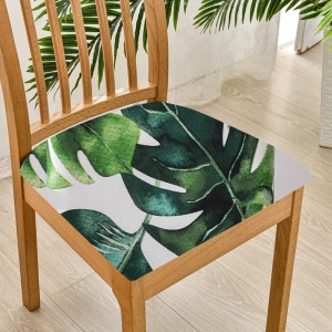  ELASTYCZNY POKROWIEC NA SIEDZISKO KRZESŁA DO KUCHNI - JADALNI - SALONU - Green Leaf