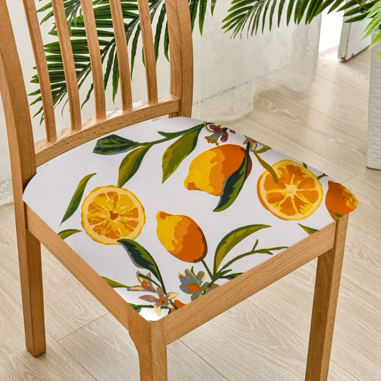 ELASTYCZNY POKROWIEC NA SIEDZISKO KRZESŁA DO KUCHNI - JADALNI - SALONU - Orange Blossom.jpg