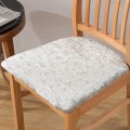 Lśniący elastyczny pokrowiec na siedzisko krzesła - DELICATE WHITE.jpg