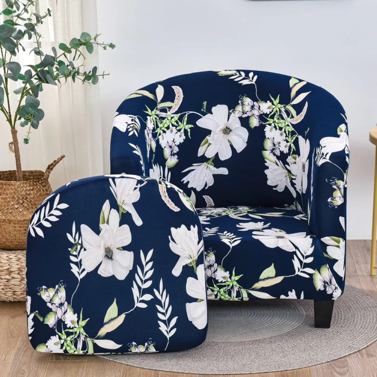 Pokrowiec na fotel klubowy - Blue Magnolia.jpg