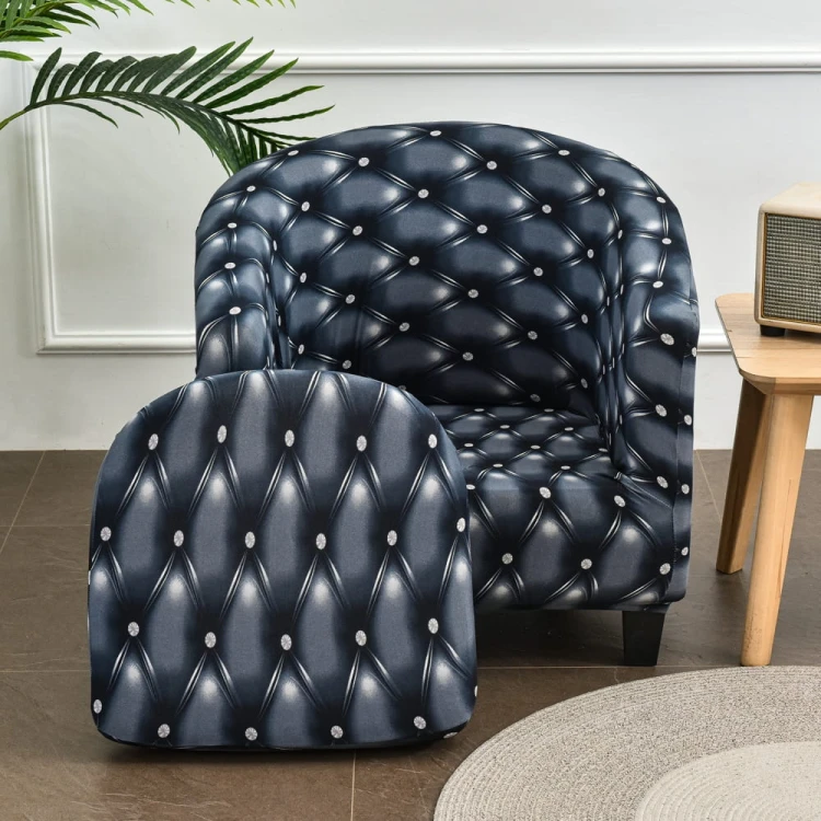Pokrowiec na fotel klubowy - Blue Leather.jpg